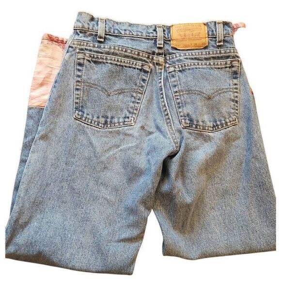 Vintage Levi's Jeans Women's 28 Blue 550 Relaxed Fit Taper Upcycled Patch - Picture 2 of 6